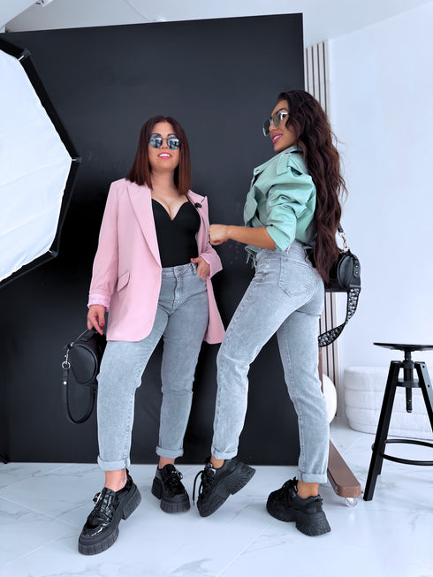 MOM FIT džinsa bikses "SILVER CITY" DJ2687 - PELĒKAS PRE-ORDER
